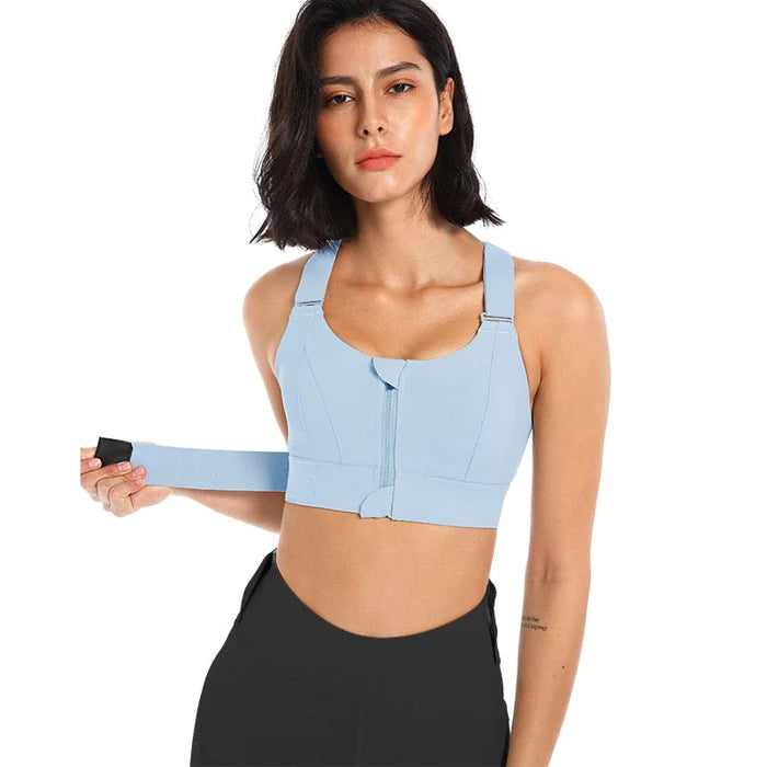 FitFLex - Top de Alta Sustentação com Zíper e Bojo Ideal Para Academia