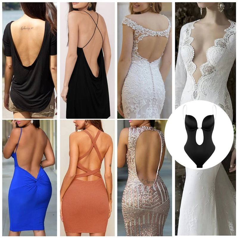 Body Sutiã 2 em 1 - Invisível Sem Costas Modelador Para Vestidos Decotados